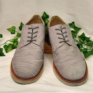 Toms. Gray Canvas. Lace Up Loafers. Size 13.